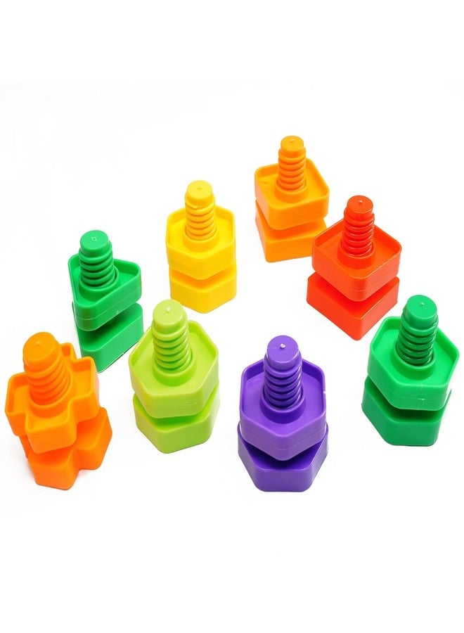 VERAT ساعة خشبية من فيرات لتعليم الوقت والأرقام، مكعبات الأشكال والألوان، لعبة تعليمية مونتيسوري للتعلم المبكر | هدية للأطفال الصغار بعمر 3 سنوات (مكعبات على شكل لولب) - Image 1